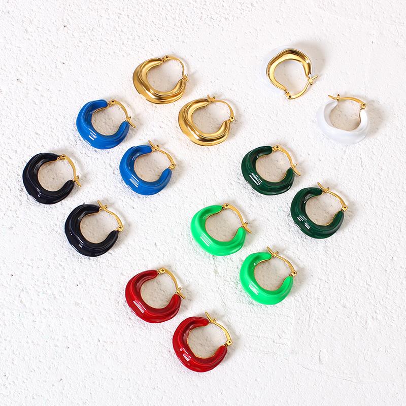 

2021 enamel glaze lovely red sun Korea net shell earring ornaments birthday earrings earrings new shape