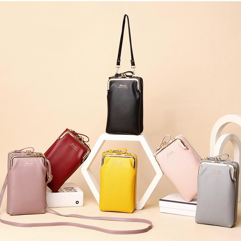 

Korean version Women Colorful Cellphone Bag Fashion Daily Use Card Holder Small Summer Shoulder Bag For Women Mobile Phone, Black