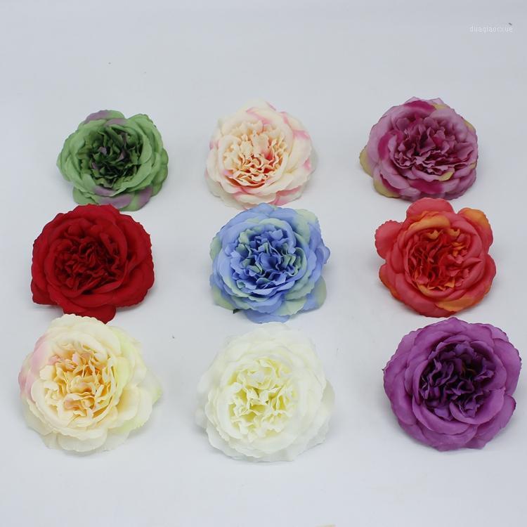 

2pcs/lots Artificial Peony Flower Heads for Weding Decoration DIY Wreath Gift Box Scrapbooking Fake Flowers flores artificiales1, Blue