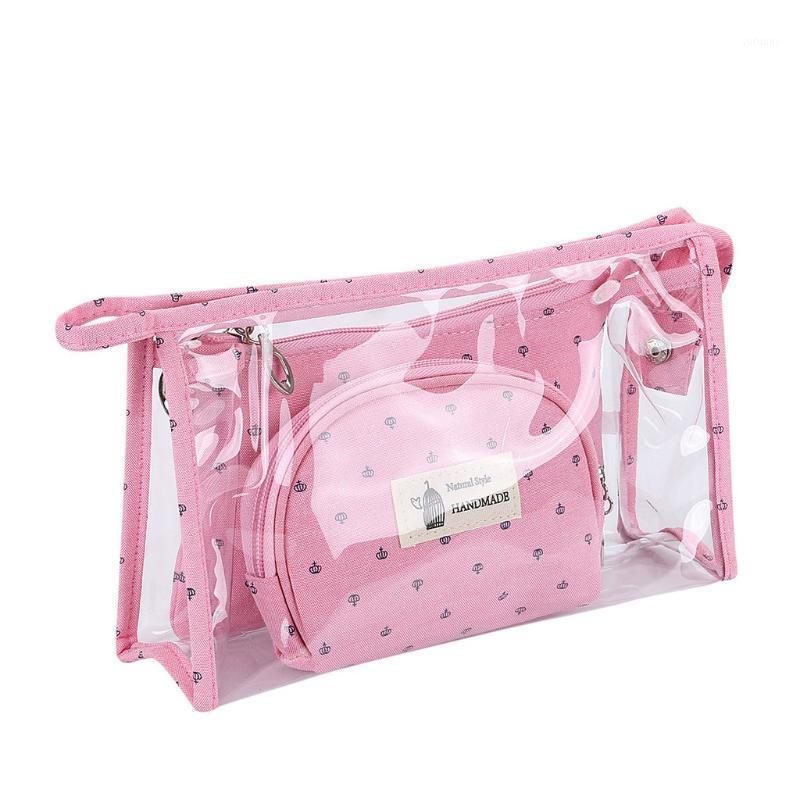 

3PCs New Fashion Transparent Portable Makeup Cosmetic Toiletry Travel Makeup Cosmetic Wash Toothbrush Pouch Organizer Bag1