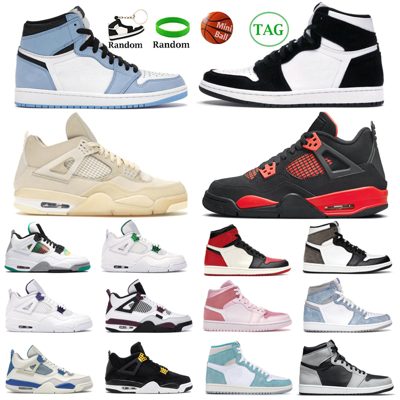 

Jumpman Men Women Basketball Shoes 1s Hyper Royal Black White Oreo chicago 4 4s Sail University Blue Red Thunder Tour Yellow mens trainers sports sneakers 36-47, Ts military blue