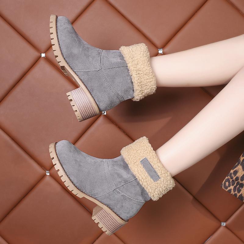 

Women Winter Fur Warm Snow Boots Ladies Warm wool booties Ankle Boot Comfortable Shoes plus size 35-42 Casual Women Mid Boots, Orange