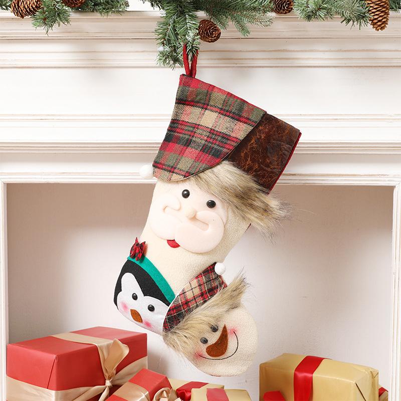 

Gift Bag Christmas Socks Gift Bag Candy Pendant Christmas Hanging Decorations S7