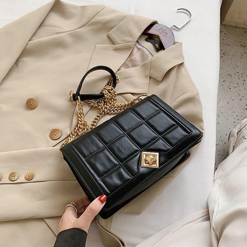 

Women Shoulder Bag Spring New Leather Small Square Bag Wild Fashion Square Messenger Classic Trend Women Messenger H080, White