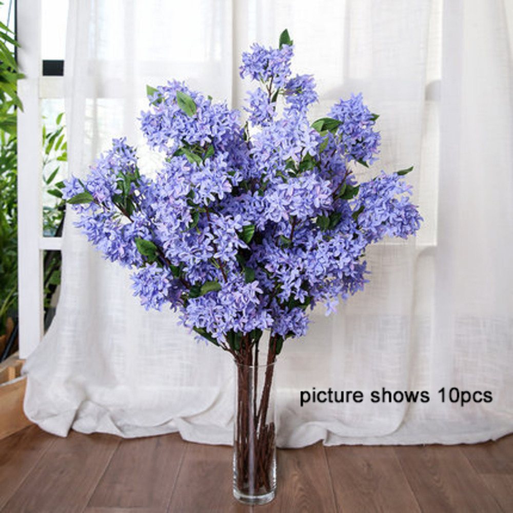 

Xuanxiaotong 10pc/Set Large 100cm Lilac Artificial Flowers for Wedding Centerpieces Home Decor Road Cited Silk Flower C0127