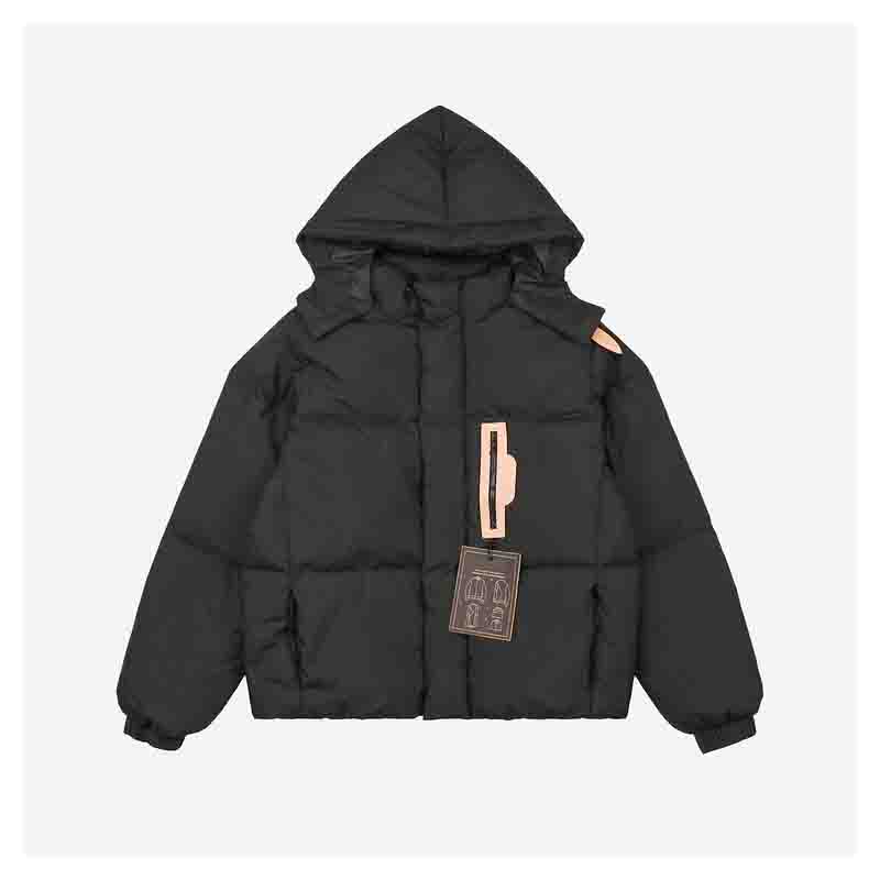 

Women Parka Winter Fashion Womens White Duck Down Warm Parkas Jacket Casual Hooded Spliced Pockets Windbreaker Coat 2 Colors, Black