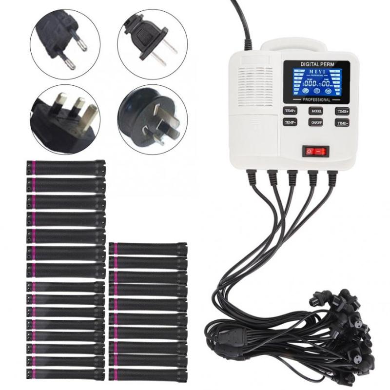 

Small Portable Digital PTC Heating Hair Perm Machine with 25pcs Hair Roller Hairdressing Styling Tools for Salon Barber Shop