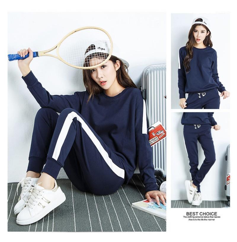 

Women Suit Tracksuit Winter 2 Piece Set Long Sleeve Stitching Sweatshirts Casual Suit Sporting Women' Suits Female Clothes1, Black