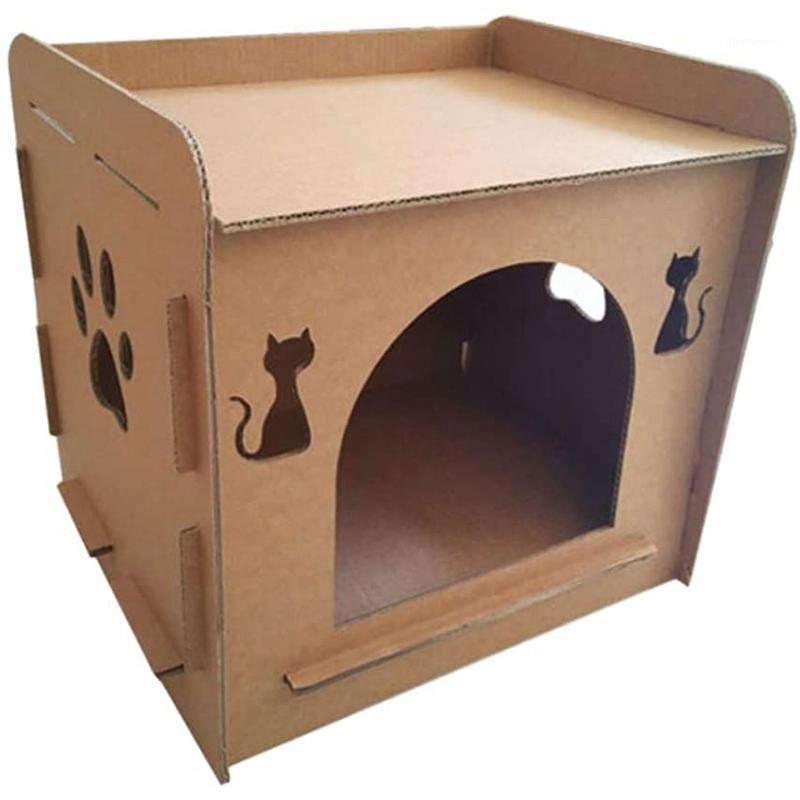 

Cat House Kitten House Shaped Nest Corrugated Cardboard Bed Cat Tickler1