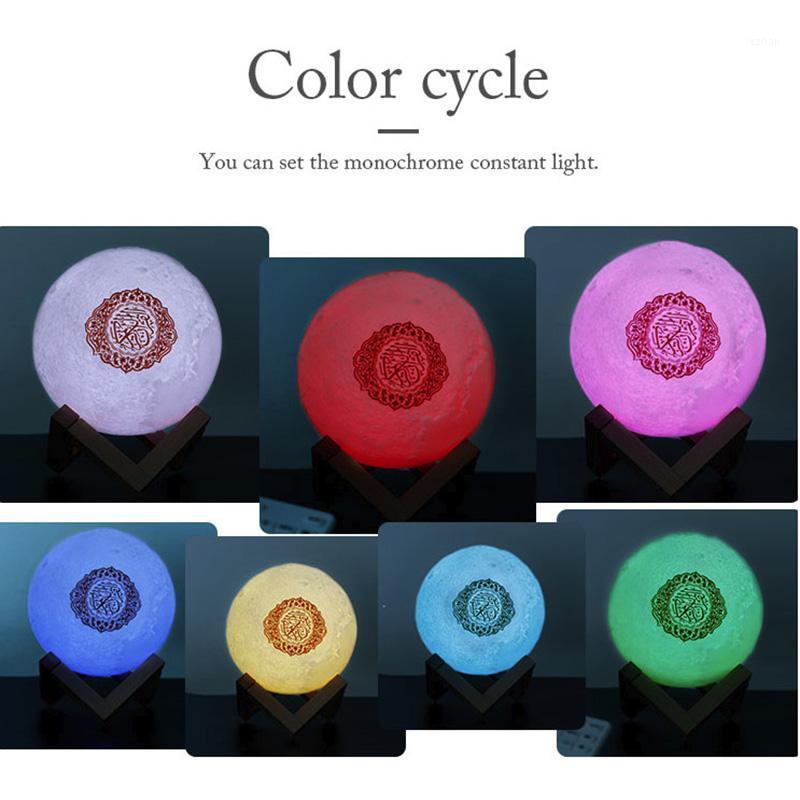

Moonlight Quran Speaker Colorful LED Effect USB Charging Remote Control Bluetooth Quran Bluetooth Speaker Night Light1