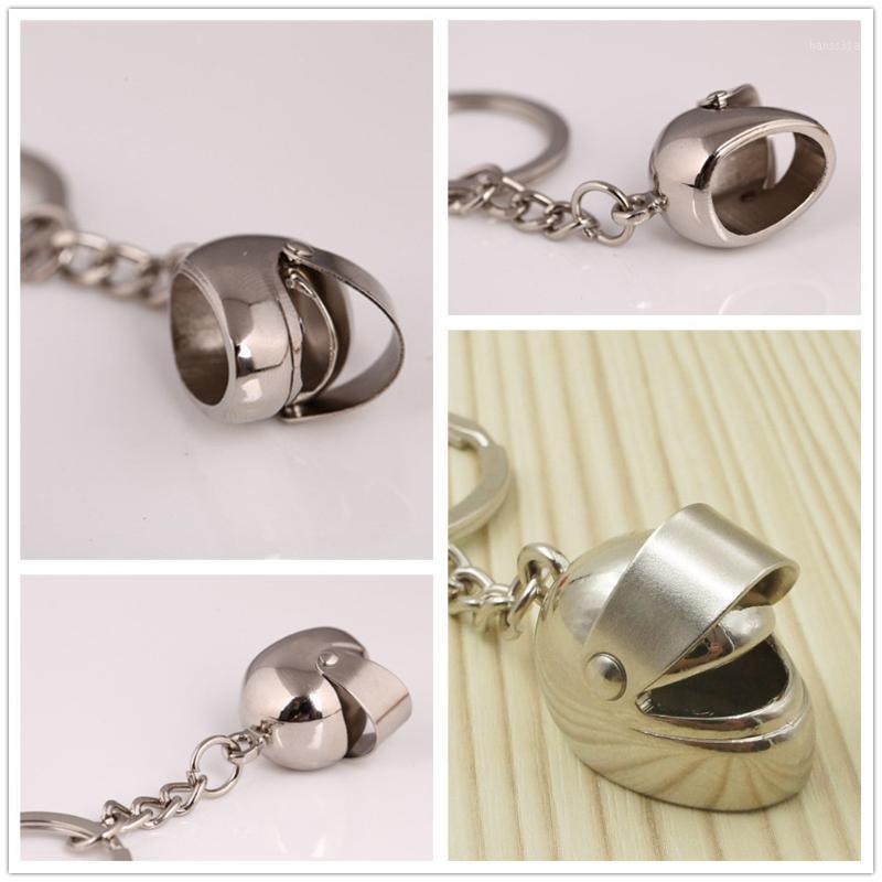 

1pcs High Quality Creative Motorcycle Bicycle Helmet Key Chain 4 Color Ring Keychain Keyring Key Fob Decoration1