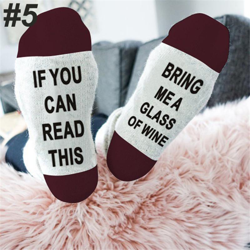 

Funny If You Can Read This Bring Me A Beer Pattern Novelty Art Christmas Gift Humour Words Socks Hipster Rock Punk Club Sox, As pic