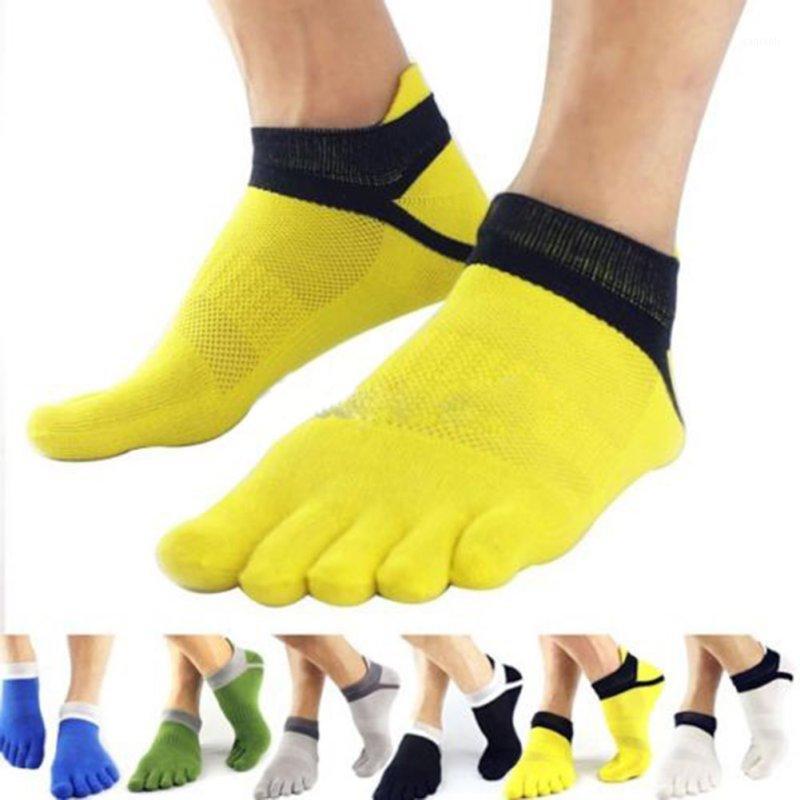 

38-43 Outdoor Men's Breathable Cotton 5 Finger Toe Sock Toe Socks Pure Sports Comfortable Green Grey White Black Blue Yellow New1