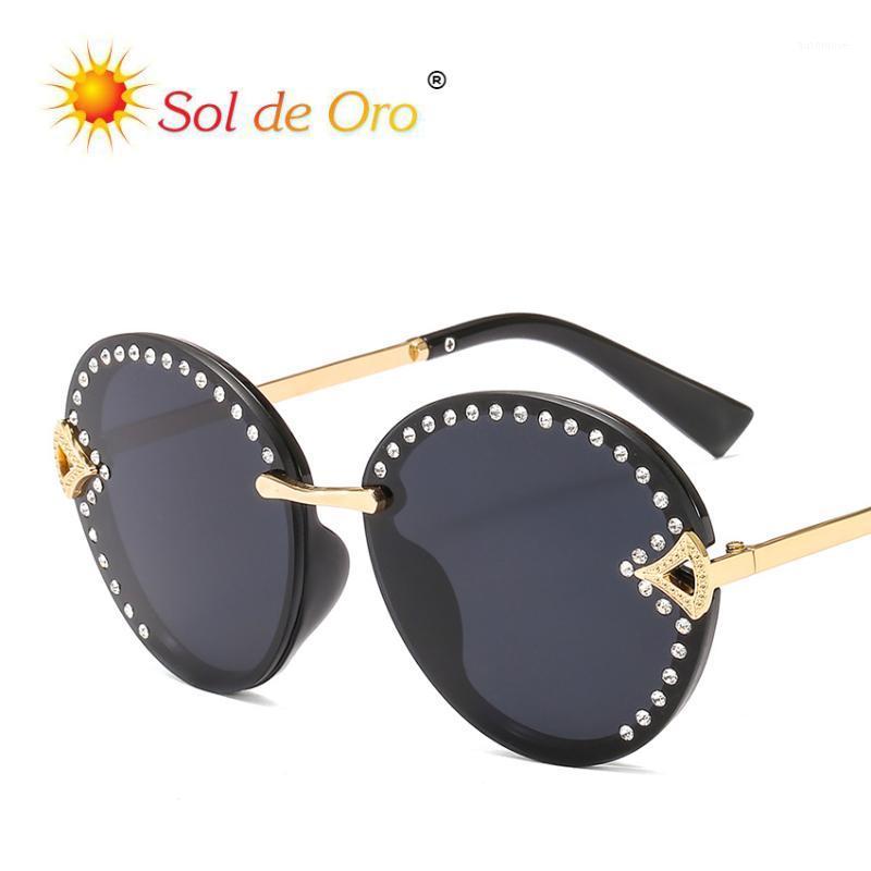 

SOL DE ORO Women Rimless Diamond Sunglasses Personality Hinge Eyewear High Definition Marine Lens Glasses UV400 Protection1