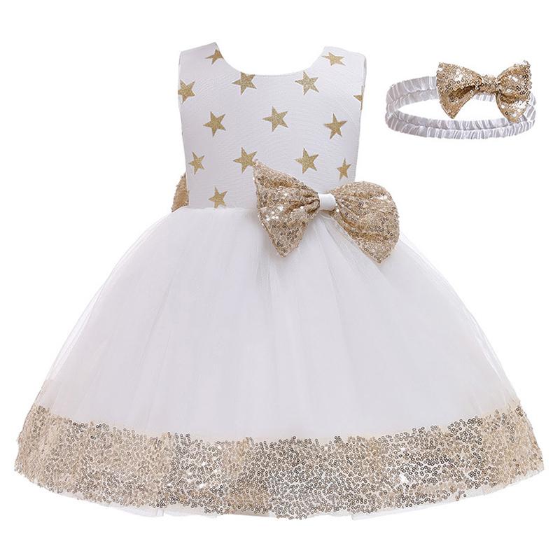

New Year Girls Dress Christmas Costume Newborn Princess Dresses For Halloween Easter Birthday Present 1-5 Year Baby Girl Dresses, As the picture