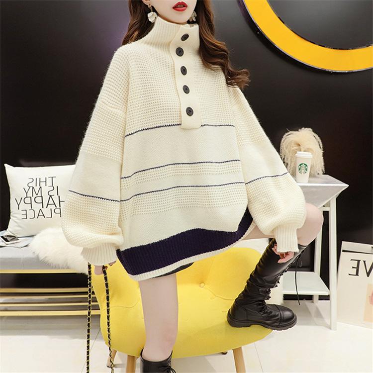 

Women's Casual patchwork Long Sleeve Pullover Crop Top sweater coats, Beige