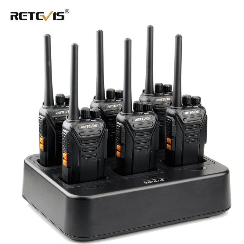 

6pcs Retevis RT27 Walkie Talkie +Six-Way Charger PMR Radio PMR446/FRS VOX USB Charging Portable 2 Way Radio For Hotel/Restaurant