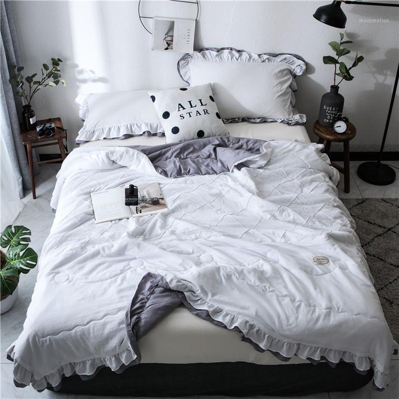 

2020NEW&Modern simple A/C AC air-conditioned quilt&Washed cotton summer quilt&The air conditioner is set in three pieces1, Gray