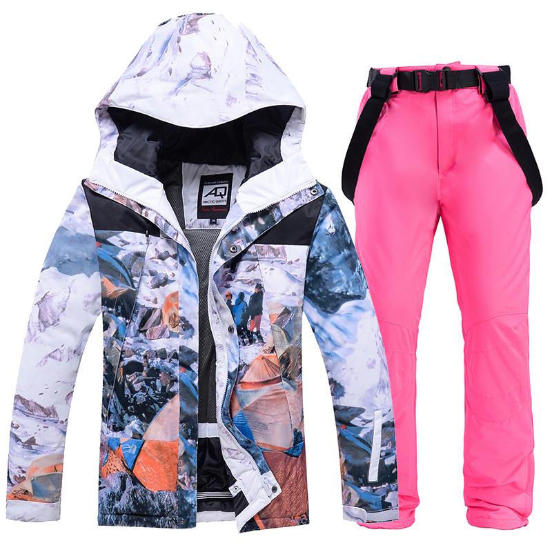

Ski Suit for Women High Quality Winter Ski Jacket+pants Women' Warm Waterproof Windproof Skiing and Snowboarding Suits Set, Color02