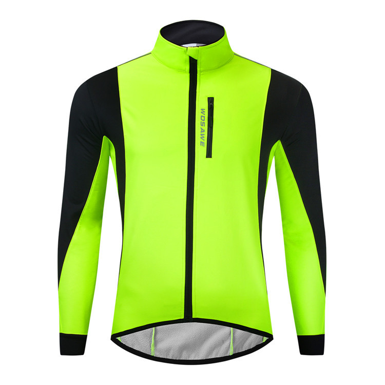 

Outdoor Jacket Running Coat Long Sleeve Jersey Winter winter Clothing Cycling Wear Reflective long sleeves and breathable Bike Jackets, Green
