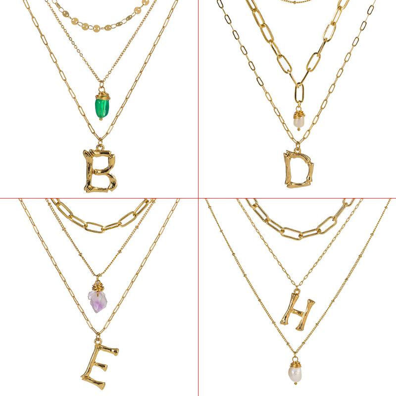 

LongWay Vintage Letter Multi-layer Sweater Chain Woman Gold Long Pendant Necklace For Women New Design Necklaces SNE190324