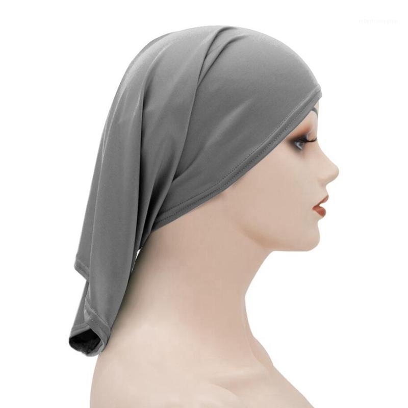 

Beanie/Skull Caps Arab Muslim Turban Head Wrap Elastic Modal Bottom Cap Solid Color Dreadlock Hat Neck Scarf TB-901, Blue;gray