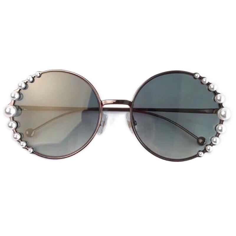 

Oversized Round Sunglasses Women Luxury Pearl Frame Brand Sun Glasses Ladies Elegant UV400