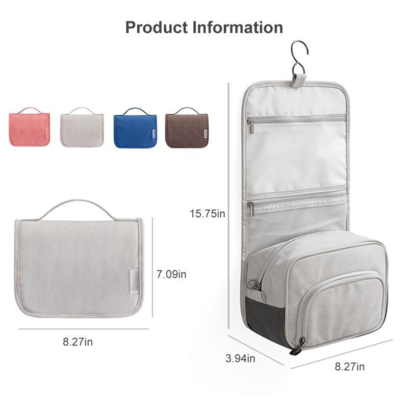 

High Quality Women Makeup Bags Travel Cosmetic Bag Toiletries Organizer Waterproof Storage Neceser Hanging Bathroom Wash Bag, Coffee