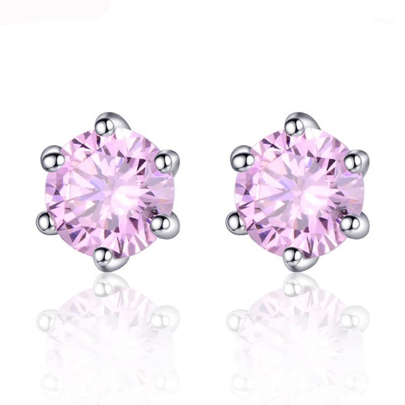 

Stud Simple Thin Round Cubic Zirconia Earrings Gold Color Plated Multi-color CZ Small Earring Hypoallergenic Jewelry Gift1