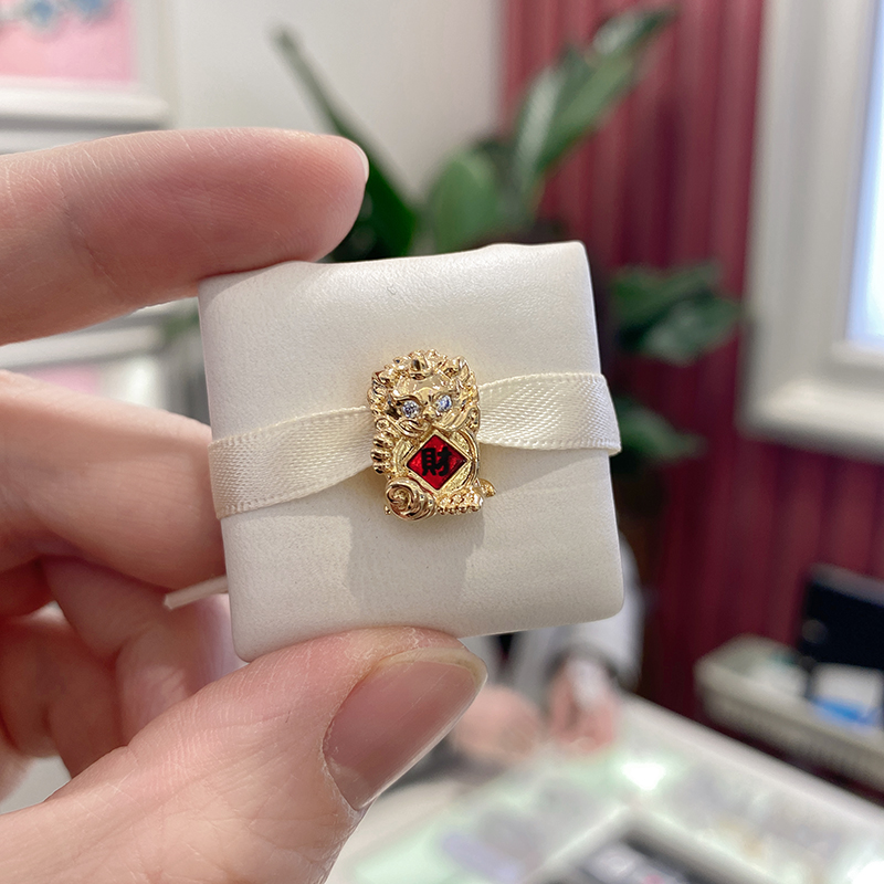 

Shine Gold Metal Plated Chinese New Year Fortune Mascot Charm Bead Fits European Pandora Style Beads Bracelets