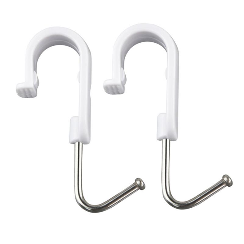 

7pcs Stainless Steel S Shape White Holder Rack Kitchen Hanger Hook Bathroom 360 Degrees Rotated Organizer Storage Multifunction