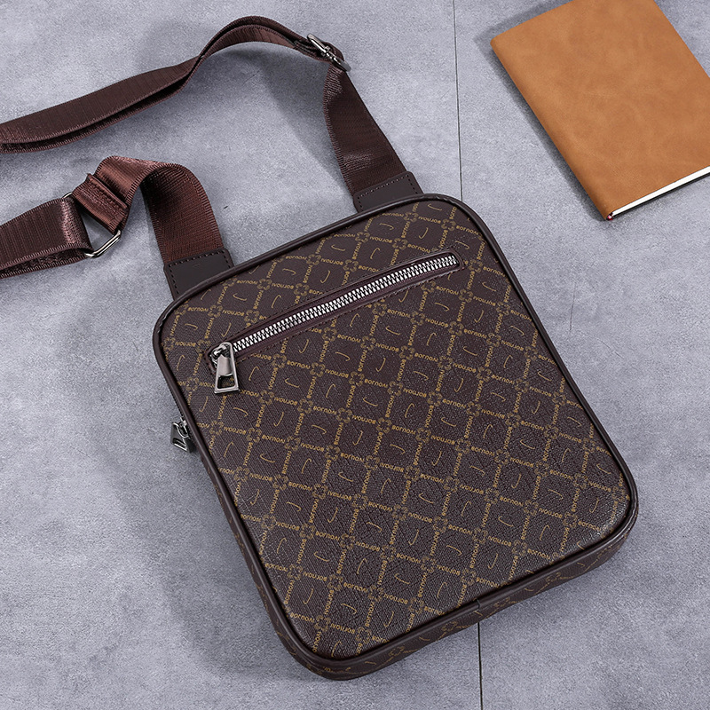 

Wholesale mens shoulder bags street personalized printing backpack multifunctional simple joker vertical men crossbody bag outdoor leisure leather handbag, Black2-2021