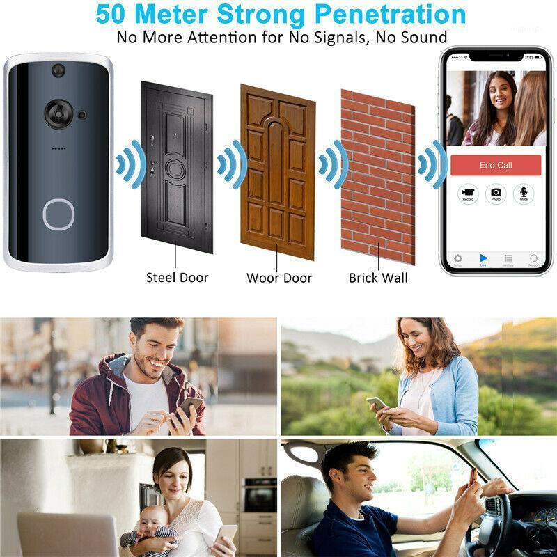 

M13 Smart Video Wireless WiFi Home Door Bell IR Camera Record Security System1