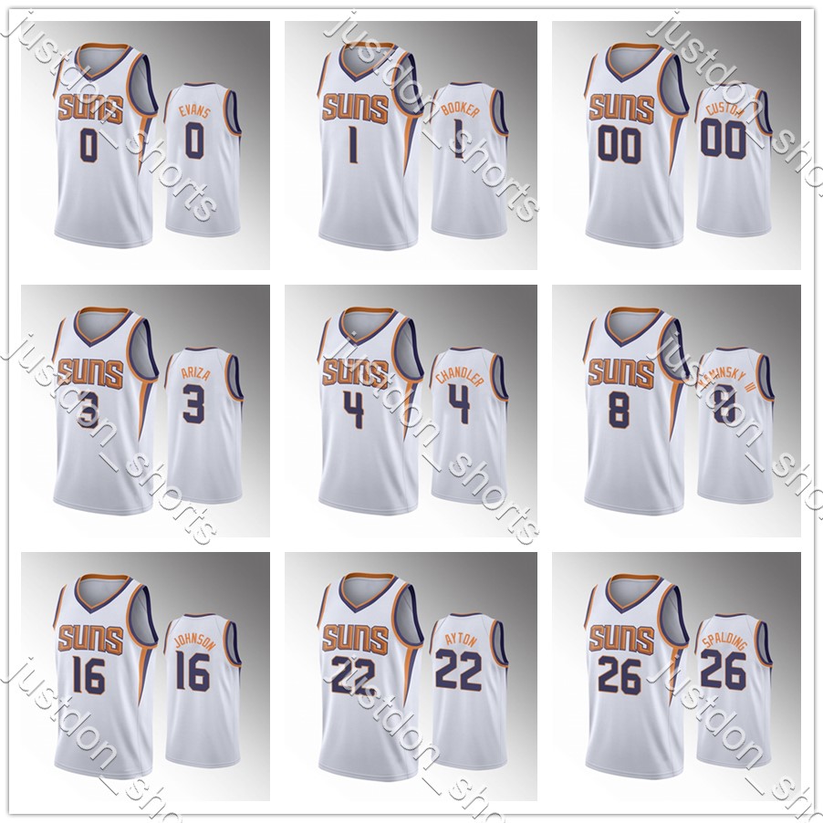 

Youth Booker 1 Ayton 22 Johnson 16 Chandler 4 Kaminsky III 8 Evans 0 Ariza 3 Spalding 26 Rubio 11 Hot Press City New Edition Jerseys, Color1