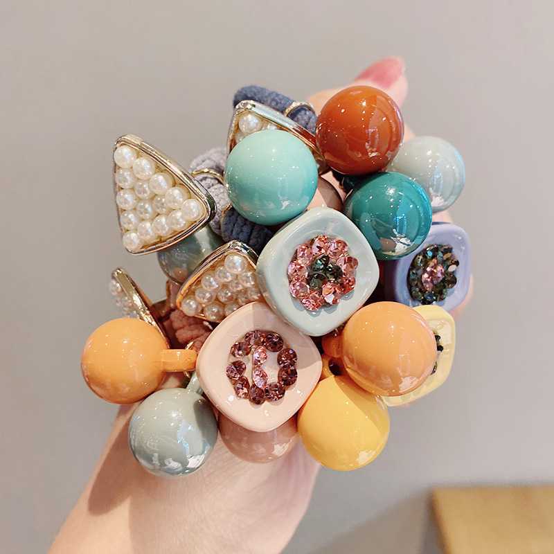 

Korean Colorful Ball Hair Rope Bracelet Scrunchie Women Elastic Hair Rubber Bands Accessories For Girls Headdress Holder