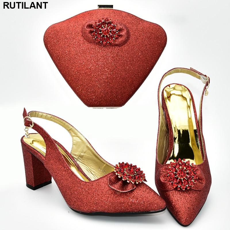 

Italian Shoes with Matching Bags High Quality Shoe and Matching Bag for Nigeria Party Nigerian Women Party Pumps with Purse, Gold only shoes