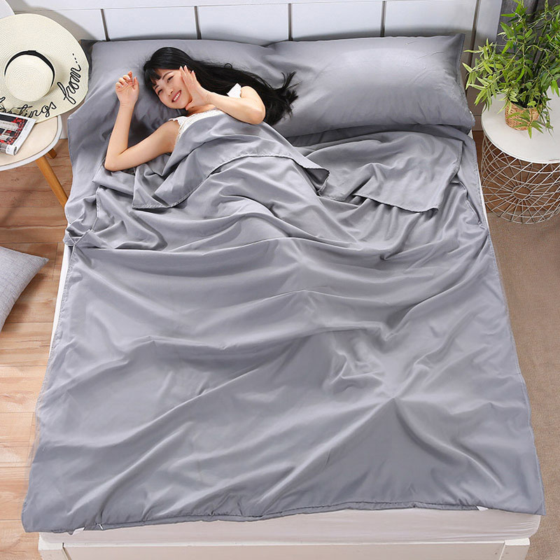 

Portable Travel Sleeping Bag Thicken Practical Weekend Land Trips Guesthouse Isolation Dirty Coverlet Envelope Cover Accessories, Pink