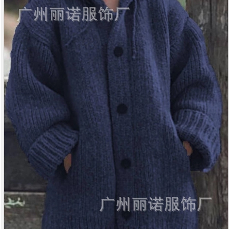 

Autumn 2021 New Thick Winter Cardigan Sweater Mesh Vintage Street Wear Women's Clothes D5qh PVKH, Deep blue