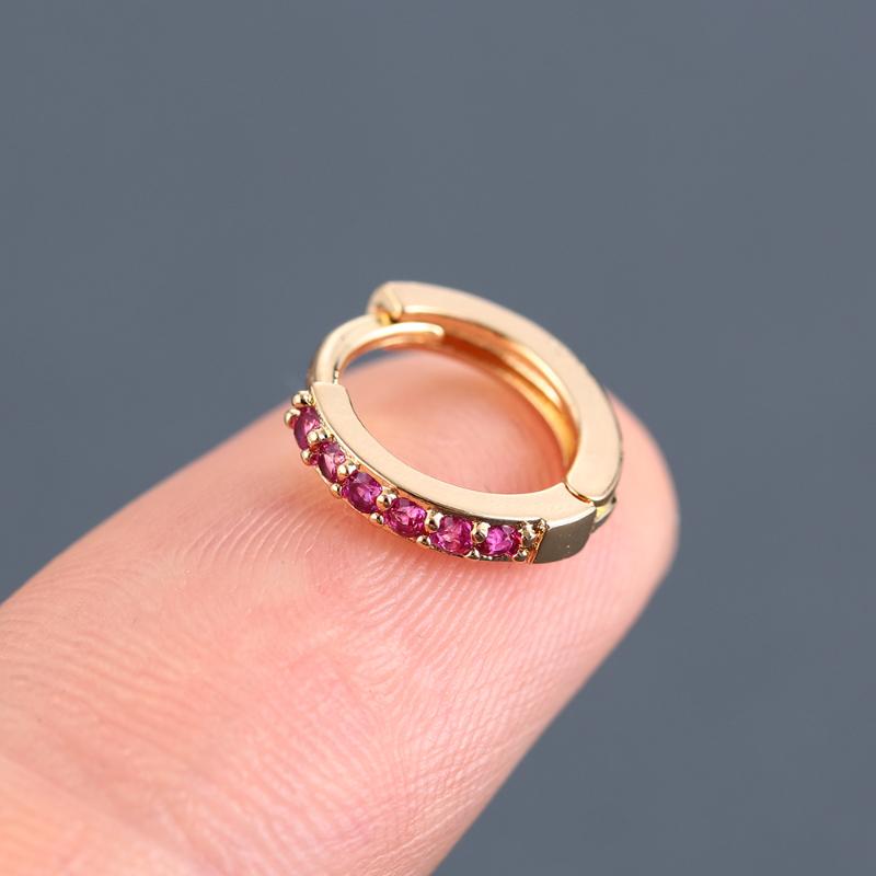

1Pairs Chic Huggies Circle Crystal Hoops Earrings Skinny Rainbow Boho Classic Minimal Charming Earrings Stud Thin Hoops Gift
