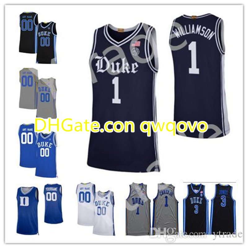 

Custom NCAA 2020 New Duke Blue Devils 100th Rivalry Navy Brotherhood Basketball Jerseys Vernon Carey Jr Tre Jones College Jerseys S-4XL, As