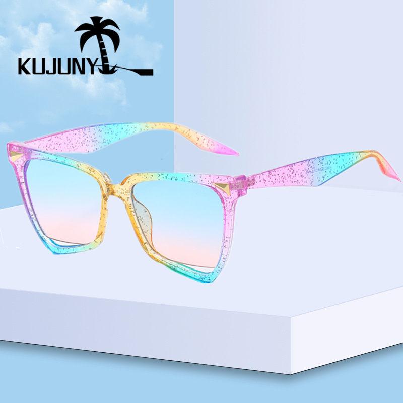 

KUJUNY Oversized Irregular Party SunGlasses Retro Hollow Sun Glasses Big Frame Street Beat Men Woman Shades Cat Eye Eyewears