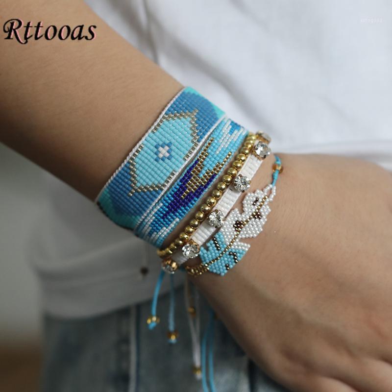 

Charm Bracelets Rttooas Fashion MIYUKI Beaded Bracelet Set Bileklik Pulseras Mujer 2021 Leaf Female Jewelry 1