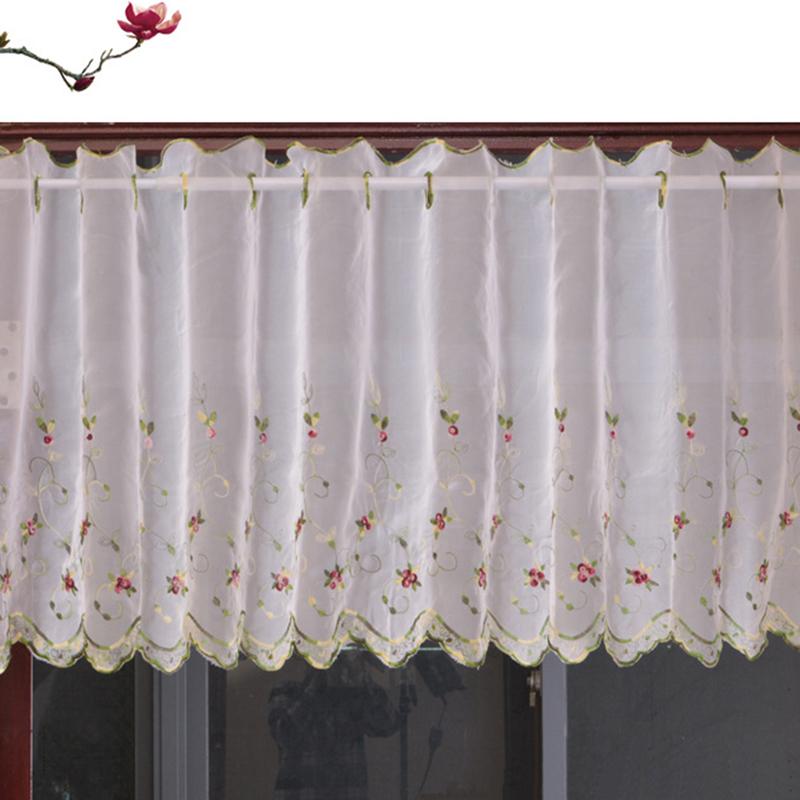 

Kitchen Short Curtain Hollow Flower Half Translucent Curtain Lace Coffee Small Home Window Decoration, Style 2