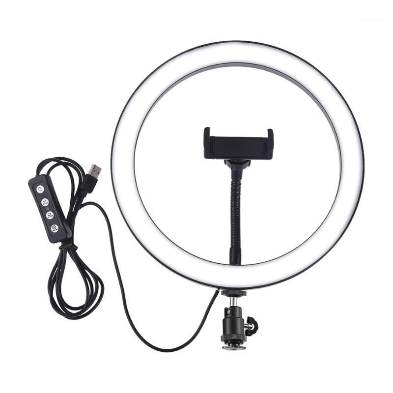 

10" Dimmable LED Selfie Round Ring Light with Phone Clip Brightness Adjustable Lamp for Live Broadcast Selfie Photography Video1