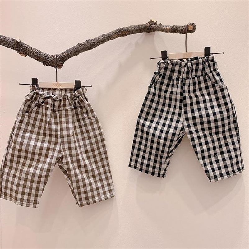 

Autumn New Baby Boys Harem Pants Toddler Girls Plaid Pants Fashion Kids Trousers Baby Clothing 0- LJ201012, Red