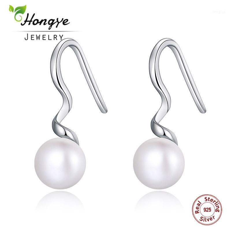 

Dangle & Chandelier Hongye 100% Real Round Natural Freshwater Pearl 925 Sterling Silver Spiral Drop Earrings For Women Unique Brincos Gifts1