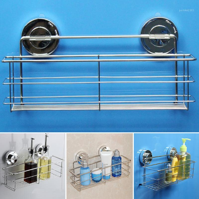 

Bathroom Supplies Makeup Suction Cup Shower Shelf Stainless Steel Waterproof Modern Home Holder Storage Rack1