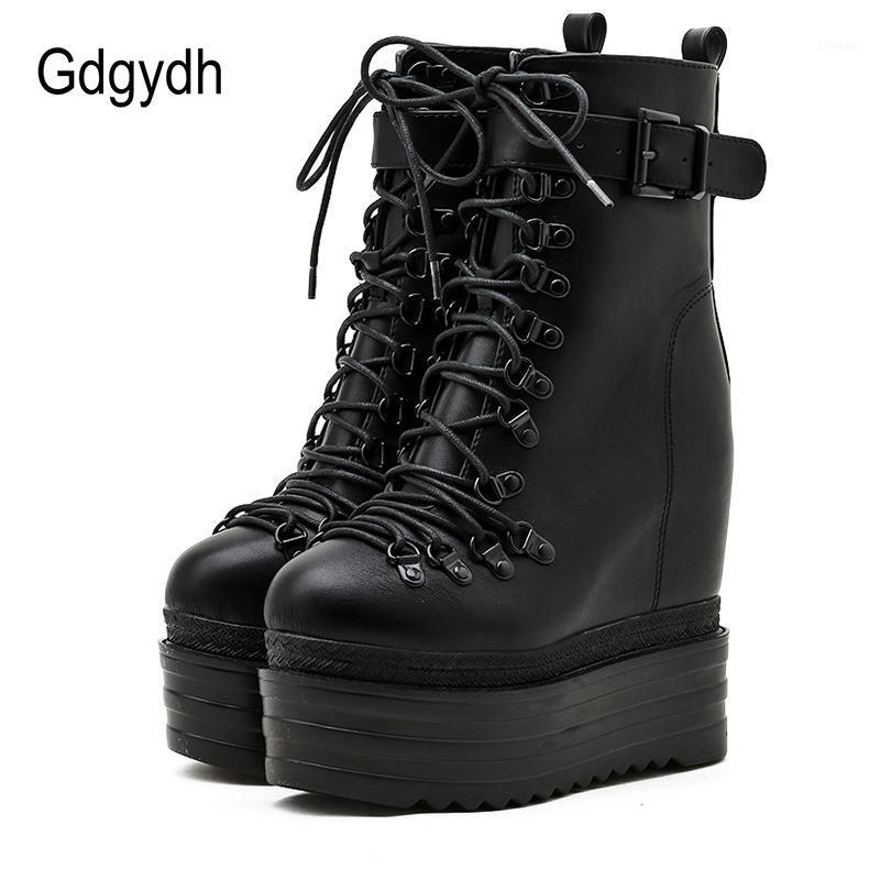 

Gdgydh Rock Style Gothic Shoes For Sale Platform Heel Ankle Boots Shoelace Footwear Fashion Street White Wedding Shoes Winter1, Black shoes
