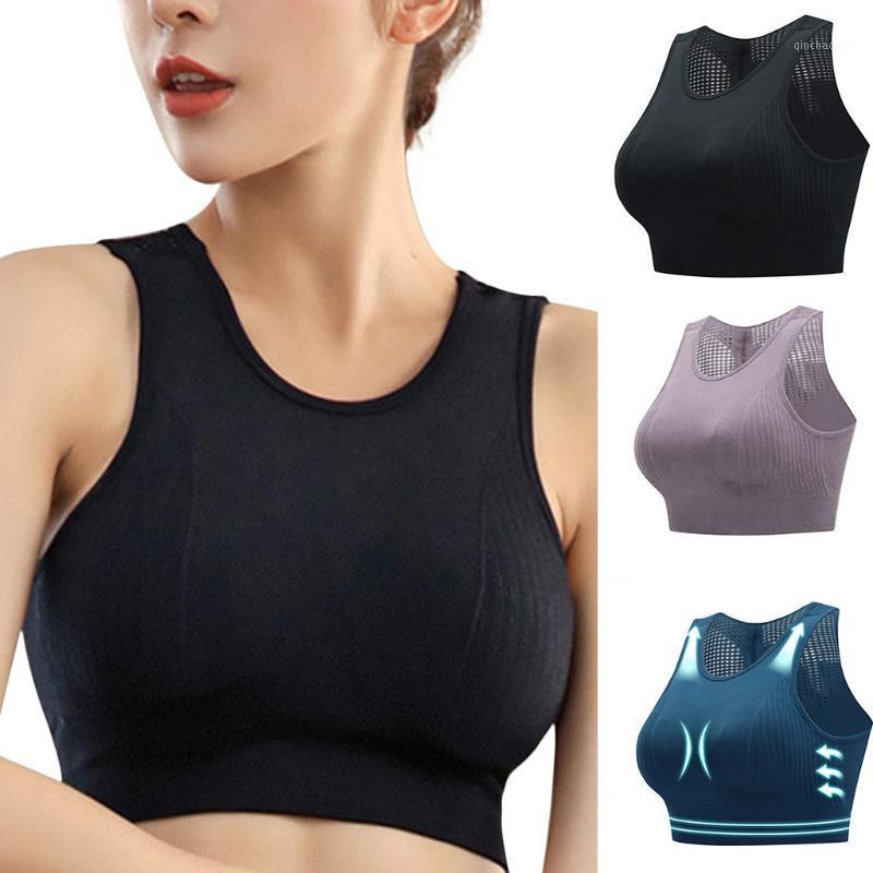 

Female Hollowing Out -Proof Yoga Sports Bra Without Steel Ring Underwear Padded Fitness Running Sport Bra Breathable Bras1, Black