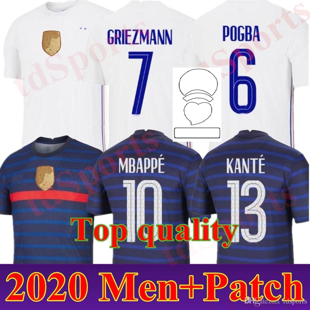 

20 21 France soccer jerseys 2 stars MBAPPE POGBA GRIEZMANN GIROUD KANTE WORLD 2020 Men home away Football shirt Camiseta de futbol, Home+patch